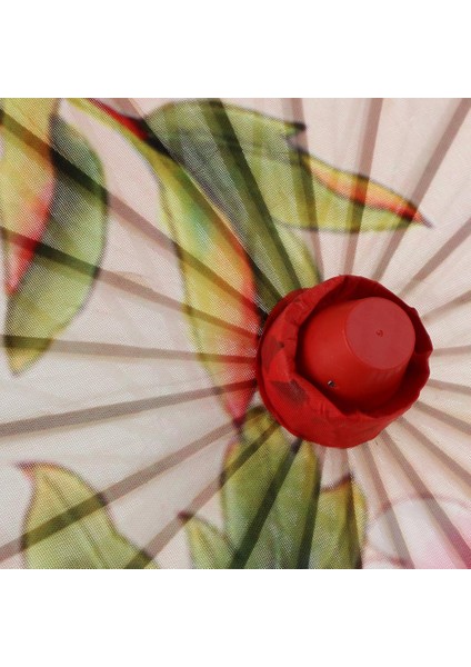 Pembe Şakayık Desenli 33 Inç Beyaz Şemsiye Şemsiye, Premium Ipek (Yurt Dışından) indirimleri