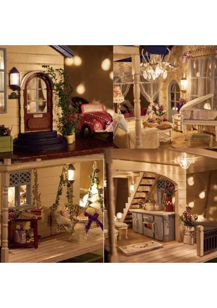 1:24 Minyatür Ahşap Dollhouse - Provencal Villa(Yurt Dışından)