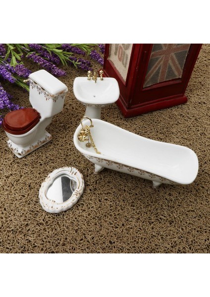 Banyo Dekorasyon Tuvalet Küvet Set Bebek Evi Minyatür (Yurt Dışından) modelleri