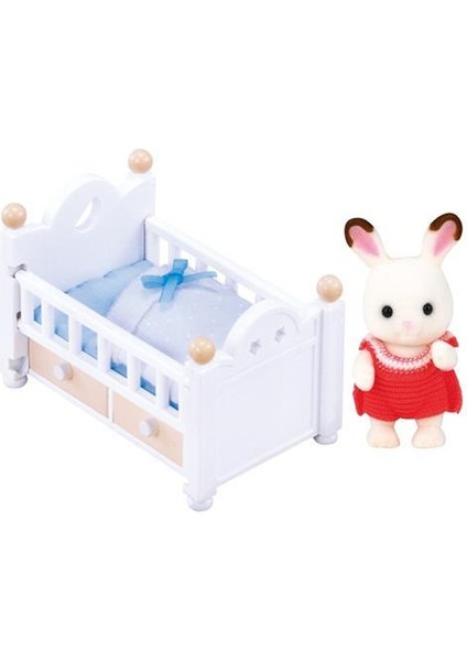 5017 Sylvanian Families, Çikolata Kulaklı Tavşan Bebek ve Yatağı , +3 Yaş