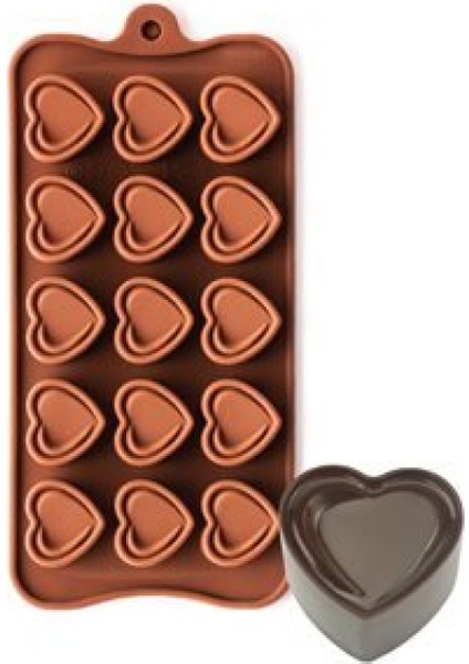 Silikon Çikolata Kalıbı Ikili Kalp