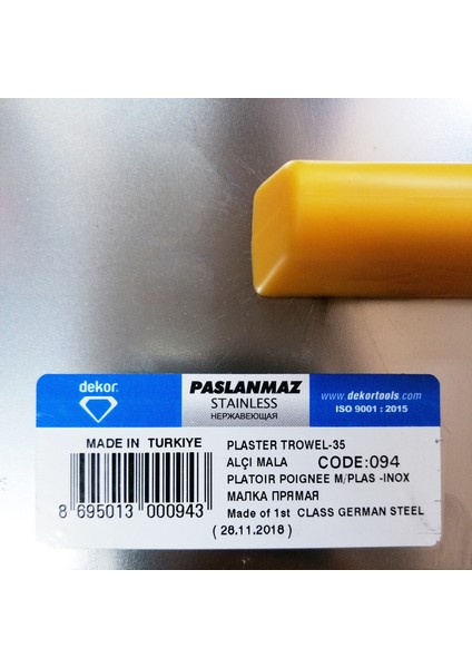 Alçı Malası 35CM ( Paslanmaz Çelik Inox) fiyatları
