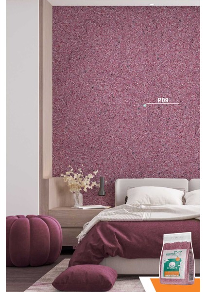 - Ipek Sıva | Canlı Sıva | Isı Ve Ses Yalıtımlı Sıva | %100 Pamuk| Pembe |P09 - 1,5 Kg | 5m²