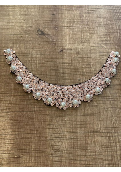 24X5 cm Inci ve Pul Payet Işlemeli Gömlek Elbise Yaka Dikiş Aksesuarı fiyatları