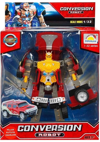 81234 Sunman, 1:32 Sesli ve Işıklı Dönüşebilen Robot