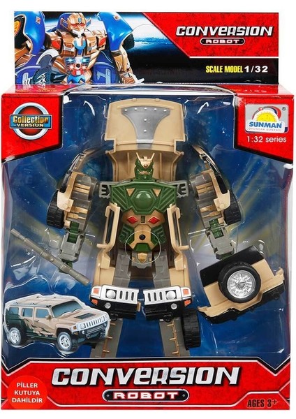 81234 Sunman, 1:32 Sesli ve Işıklı Dönüşebilen Robot