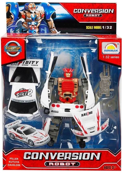 81234 Sunman, 1:32 Sesli ve Işıklı Dönüşebilen Robot