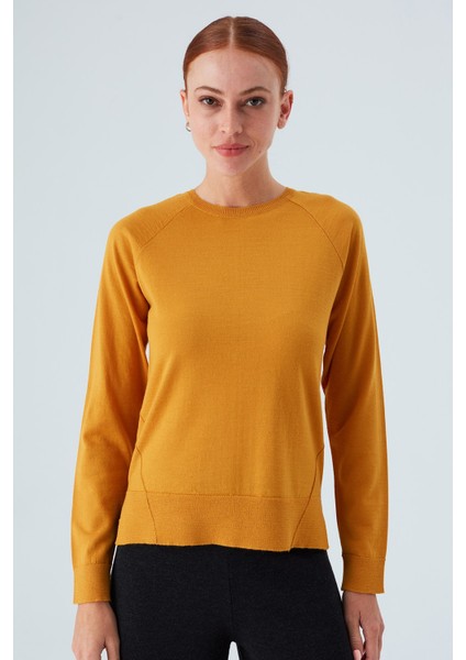 Vanessa Pullover Merino Yünlü Yanları Yırtmaçlı Ince Kadın Triko Kazak Sarı fiyatları