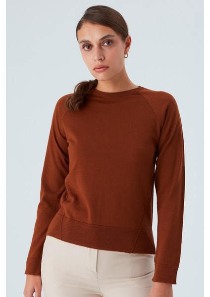 Vanessa Pullover Merino Yünlü Yanları Yırtmaçlı Ince Kadın Triko Kazak Kahve fiyatları