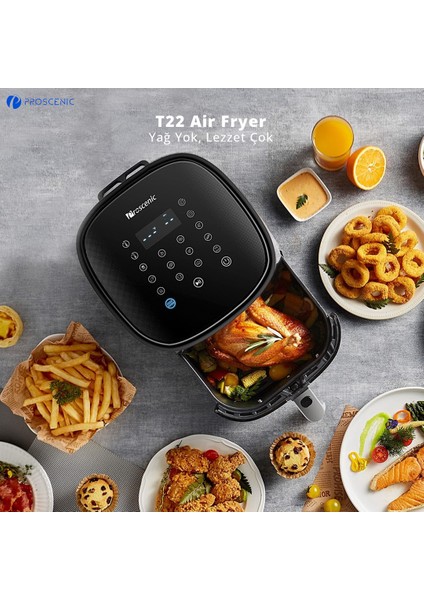 T22 Air Fryer 5 lt Hava Fritözü (Proscenic Türkiye Garantili)