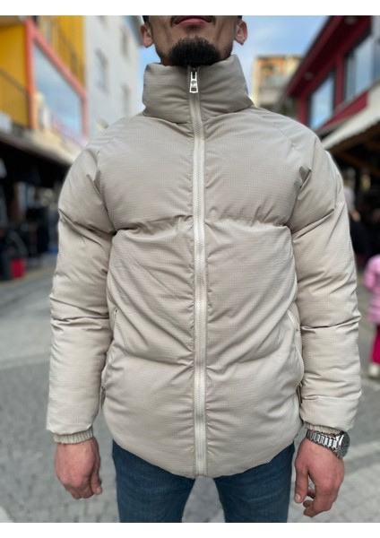 Strk Ovrsz Dik Yaka Şık Görünümlü Şişme Mont