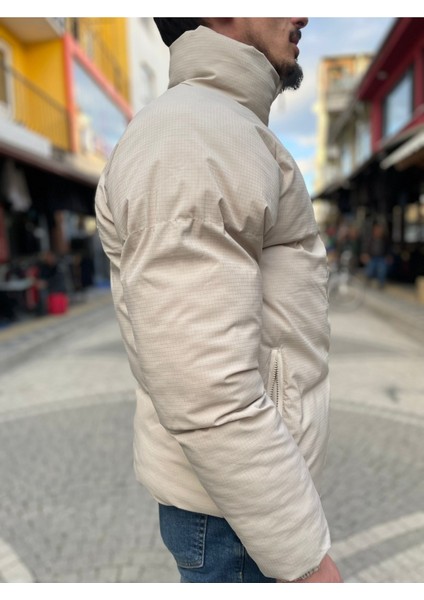 Strk Ovrsz Dik Yaka Şık Görünümlü Şişme Mont