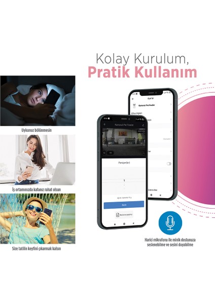 Kameralı ve Sesli Akıllı Mama Kabı Wi-Fi Destekli - App ile Kontrol