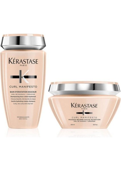 Curl Manifesto Bain Hydratation Douceur 250ML+CURL Manifesto Masque Beurre Haute Nutrition 200ML