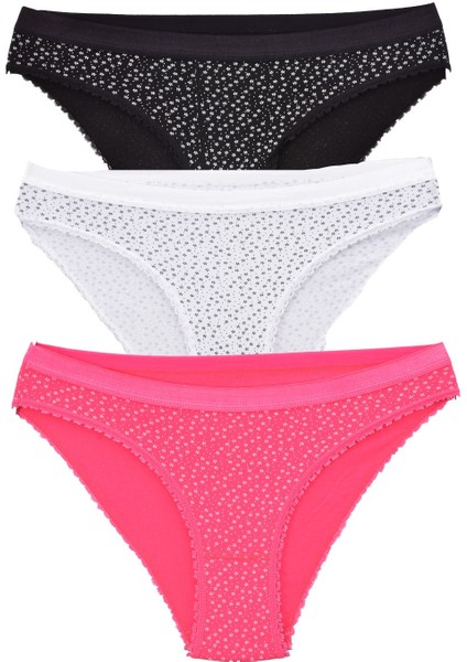 Kadın 6'lı Paket Desenli Bikini Külot Karma Renk