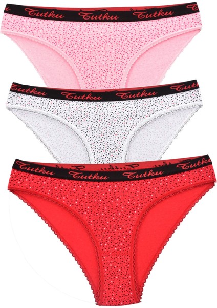 Kadın 6'lı Paket Desenli Bikini Külot Karma Renk