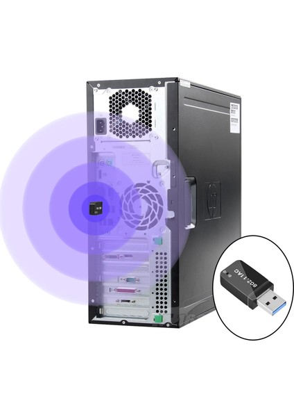 Loviver Bilgisayar Dizüstü Bilgisayar Için 1200MBPS USB Wifi Adaptörü 2.4g 300MBPS/5G 867MBPS Usb3.0 (Yurt Dışından)