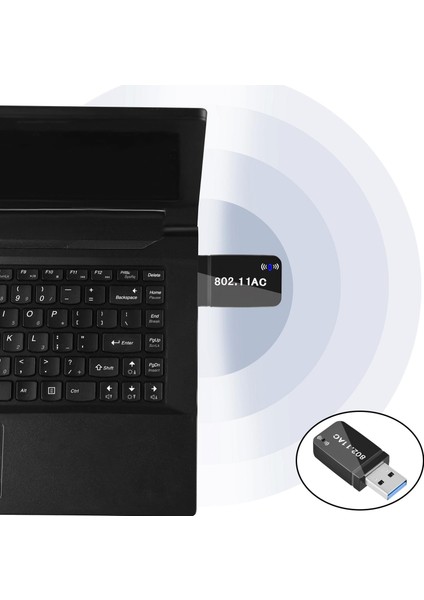 Loviver Bilgisayar Dizüstü Bilgisayar Için 1200MBPS USB Wifi Adaptörü 2.4g 300MBPS/5G 867MBPS Usb3.0 (Yurt Dışından)
