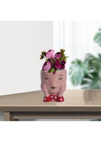 2x Yüz Saksı Bitki Bitki Pot Kafası Figürinler Mini (Yurt Dışından) fırsatları