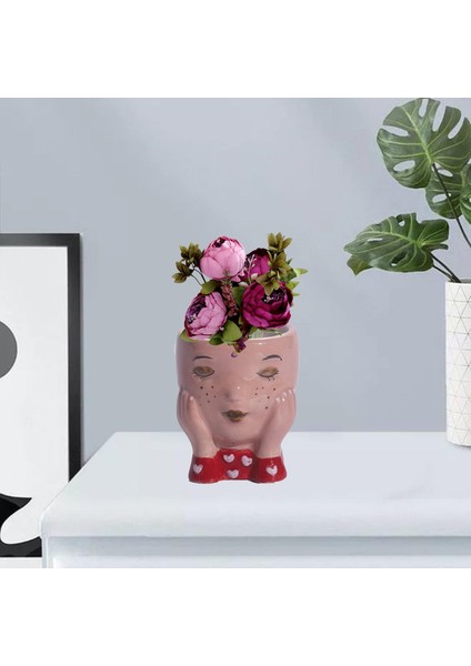 2x Yüz Saksı Bitki Bitki Pot Kafası Figürinler Mini (Yurt Dışından) indirimleri