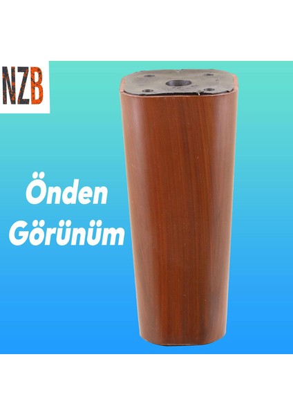 Lüks Mobilya Kanepe Sehpa Tv Ünitesi Koltuk Ayağı 12 cm Kahverengi Oval Baza Ayak