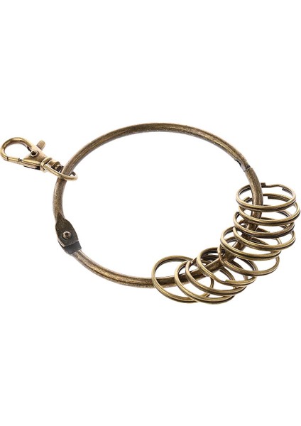 Retro Vintage Bronz Büyük Yuvarlak 10 Küçük Yuvalı Anahtarlık 7 Adet (Yurt Dışından) fırsatları