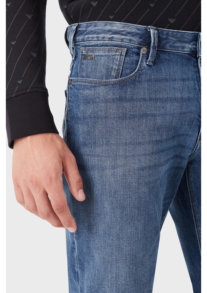J06 Pamuklu Düşük Bel Düz Paça Jeans Erkek Kot Pantolon 8N1J06 1D5QZ 0942 fırsatları