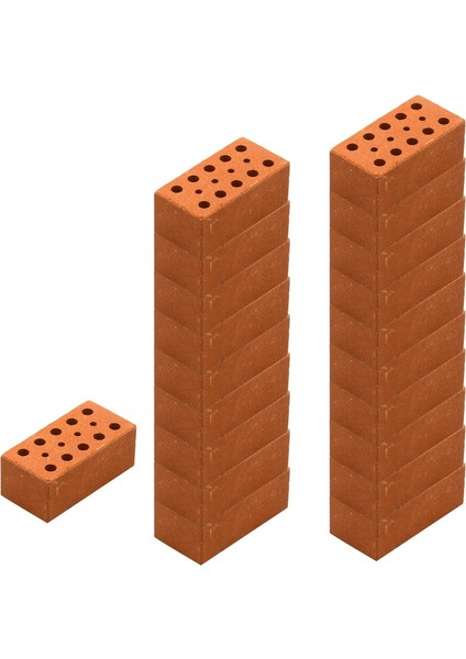 40 Adet Minyatür Kırmızı Tuğlalar Mini Sahte Tuğlalar Model Yapı Figürin (Yurt Dışından)