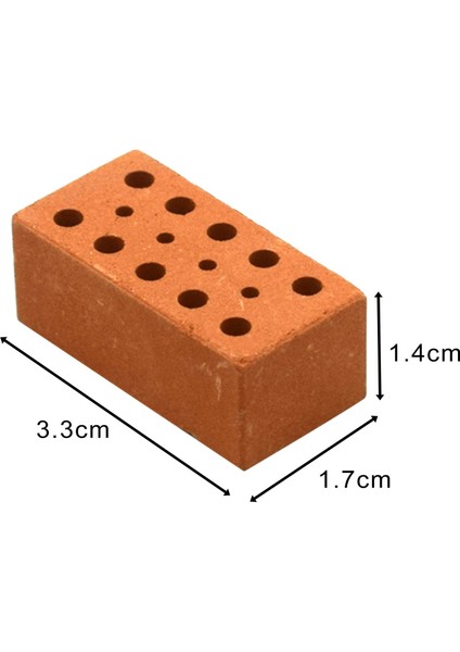 40 Adet Minyatür Kırmızı Tuğlalar Mini Sahte Tuğlalar Model Yapı Figürin (Yurt Dışından)
