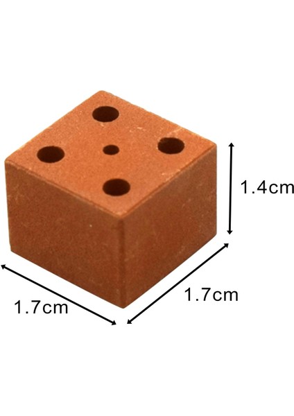 40 Adet Minyatür Kırmızı Tuğlalar Mini Sahte Tuğlalar Model Yapı Figürin (Yurt Dışından)
