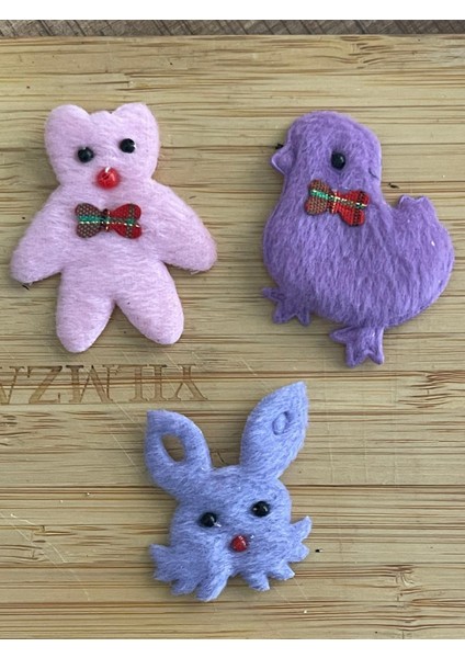 Bebek Aplike Ayı Tavşan Civcic 3 Model Birarada Arma Yama Dikiş Aksesuar