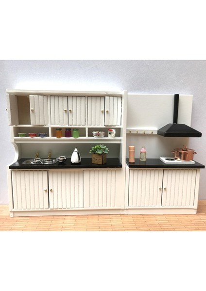 Beyaz Ahşap Bebek Evi Mobilya Mutfak Seti, Dollhouse Mutfak Minyatür Beyaz G (Yurt Dışından) modelleri