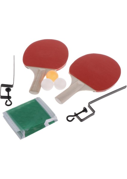 Prettyia Taşınabilir Masa Tenis Pong Raket Kürek Topları Net Set 1 Sarı Top+2 Beyaz Toplar (Yurt Dışından)