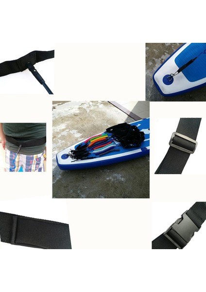 10FT Sörf Tahtası Sarmal Tasma Tether Sörf Bel Ip Kemeri Ayarlanabilir Mavi (Yurt Dışından) fiyatları