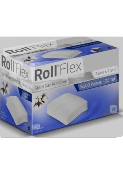 Roll Flex Rollflex Steril Gaz Kompres 7.5cmx7.5cm 4 Kutu