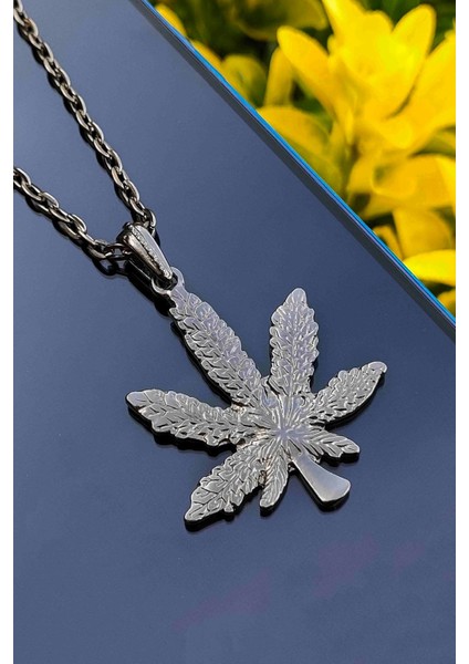 3'lü Kenevir Yaprağı Erkek Kolye Seti, Gümüş-Siyah-Gold Kolye indirimleri