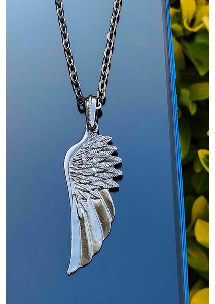 3'lü Kartal Kanadı Erkek Kolye Seti, Gümüş, Siyah, Gold Kolye modelleri