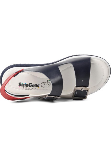 Ayakmod Şng 1530-F Lacivert-Beyaz-Kırmızı Erkek Çocuk Sandalet