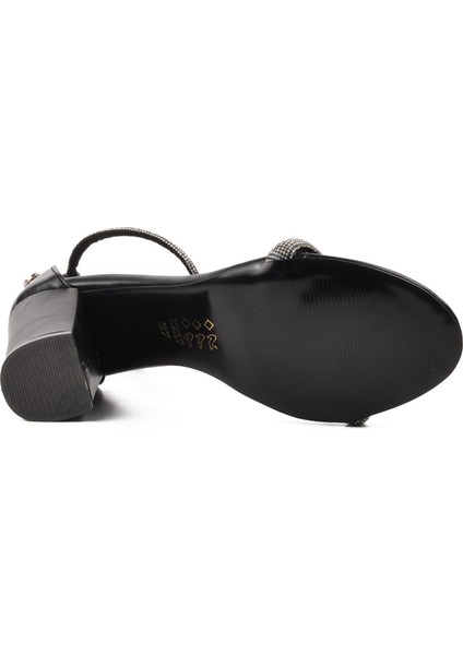PC-52205 Siyah Kadın Topuklu Sandalet