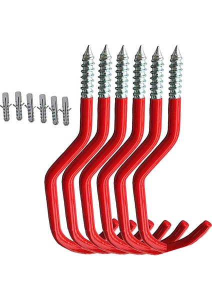 6x Metal Bisiklet Kancaları Depolama Askı Ev ​​garaj Spade Süpürge Organizatör (Yurt Dışından)