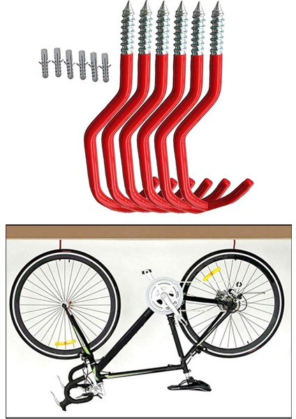 6x Metal Bisiklet Kancaları Depolama Askı Ev ​​garaj Spade Süpürge Organizatör (Yurt Dışından) indirimleri