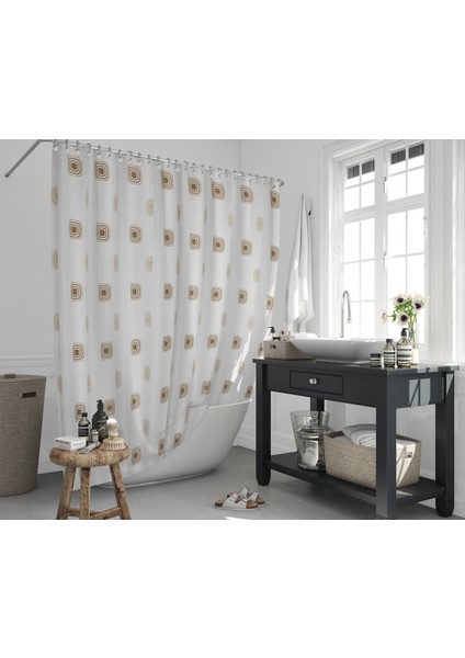 Banyo Perdesi - Tek Kanat Duş Perdesi, Polyester Kumaş Duşakabin Perdesi 180X200 cm Küvet Perdesi fiyatları