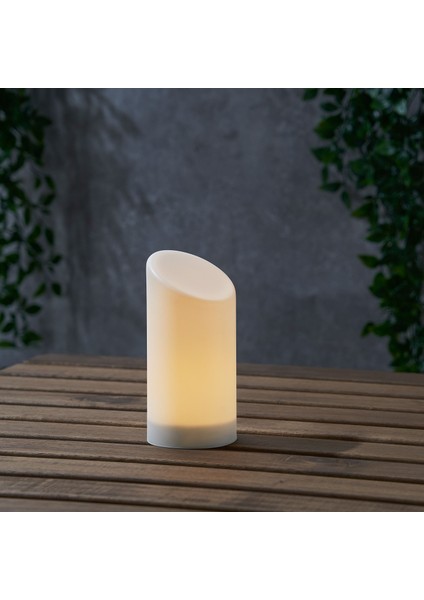 Led'li Blok Mum, Beyaz, 16 Cm, Adellövskog