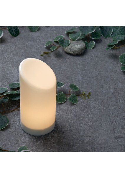 Led'li Blok Mum, Beyaz, 16 Cm, Adellövskog