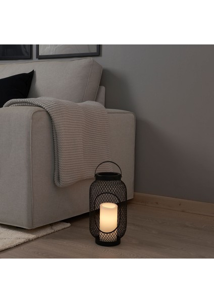 Led'li Blok Mum, Beyaz, 14 Cm, Adellövtrad