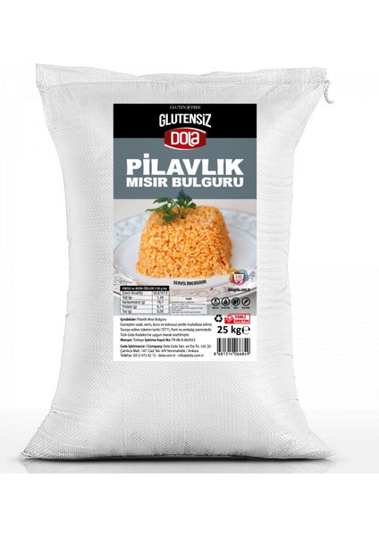 Glutensiz Pilavlık Mısır Bulguru 25 kg