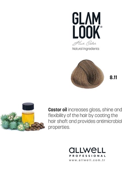 Glamlook Color Lıght Intense Ash Blonde/açık Kumral Yoğun Küllü 8.11 100 ml