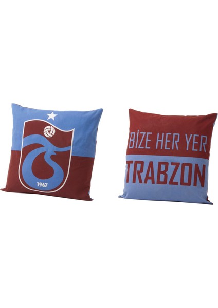 Lisanslı Trabzonspor Logo 40X40 cm Çift Yönlü Kırlent