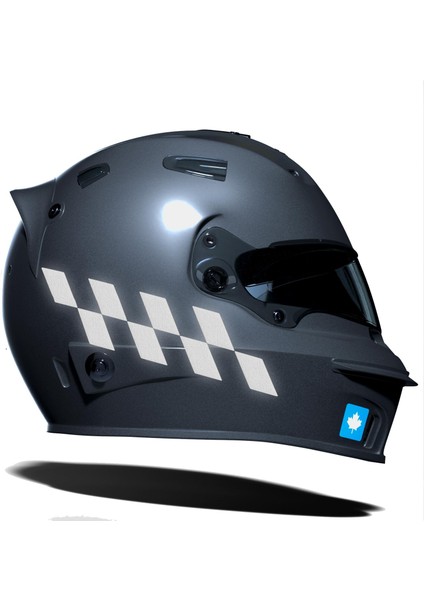 Reflektif Gri Damalı Kask Motosiklet Sticker Takımı Çınar Extreme