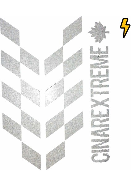 Reflektif Gri Damalı Kask Motosiklet Sticker Takımı Çınar Extreme fiyatları